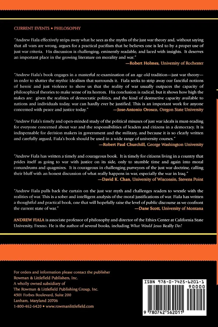 Rückseite: 9780742562011 | Just War Myth | The Moral Illusions of War | Andrew Fiala | Buch