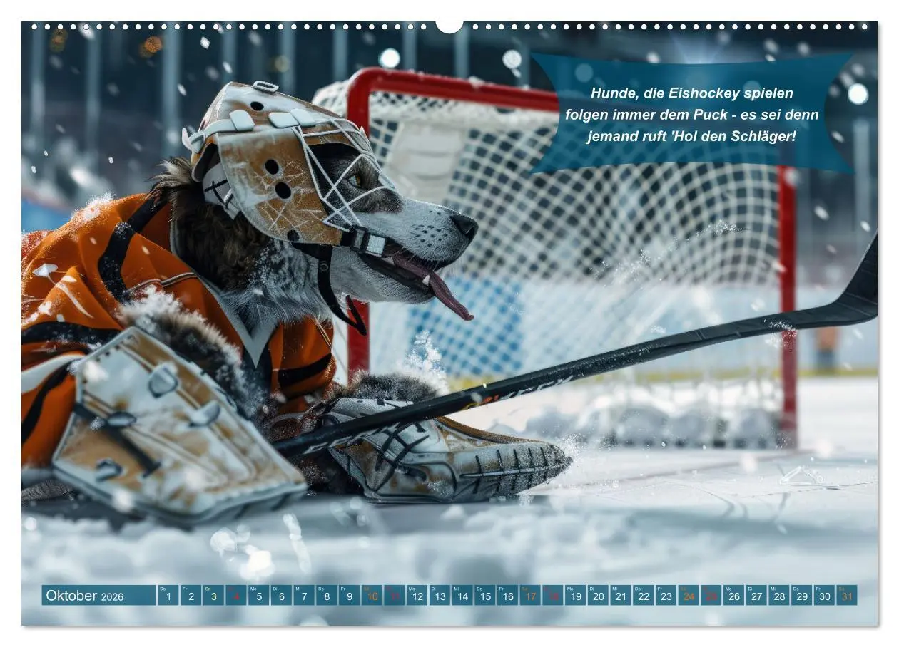 Bild: 9783457382011 | Der tierisch lustige Eishockey Kalender (Wandkalender 2026 DIN A2...