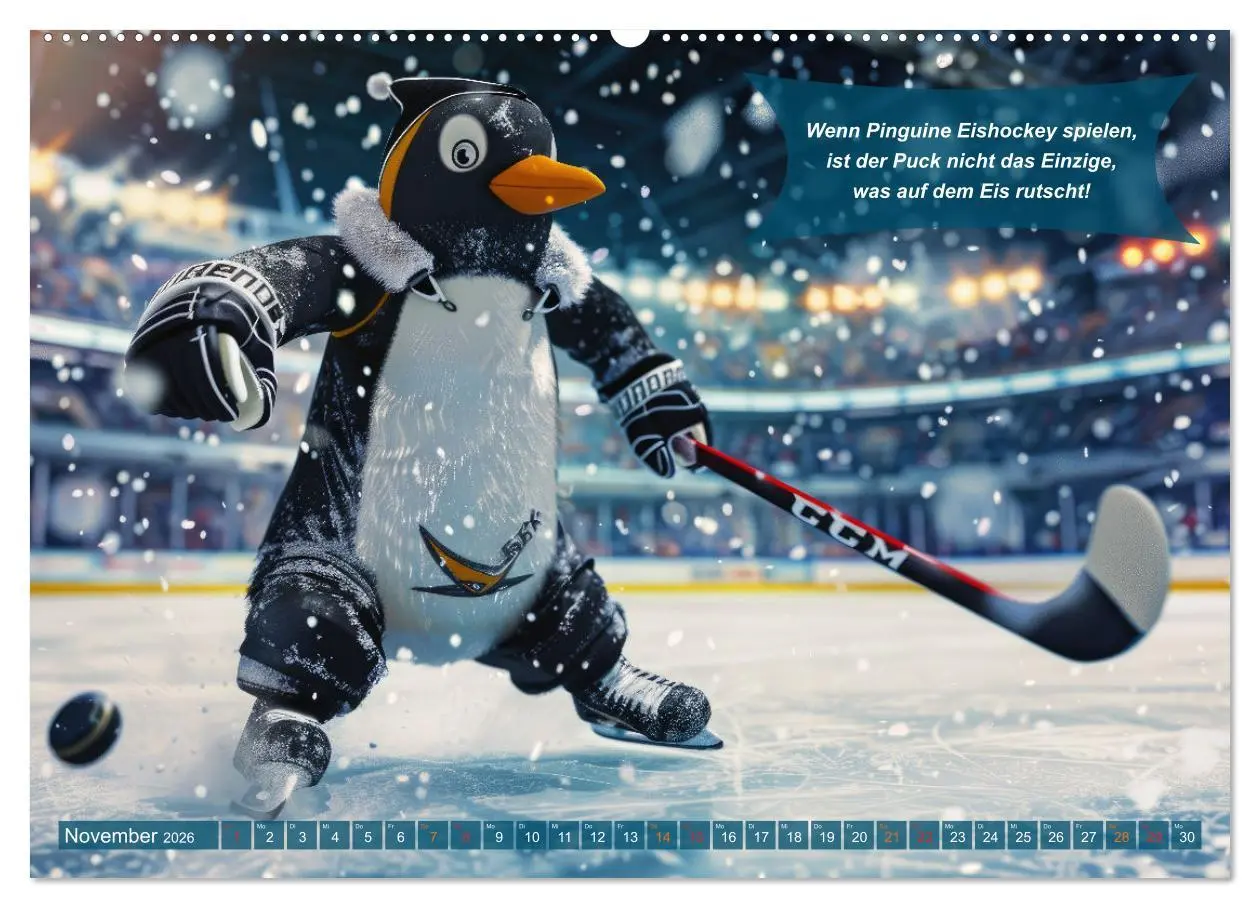 Bild: 9783457382011 | Der tierisch lustige Eishockey Kalender (Wandkalender 2026 DIN A2...