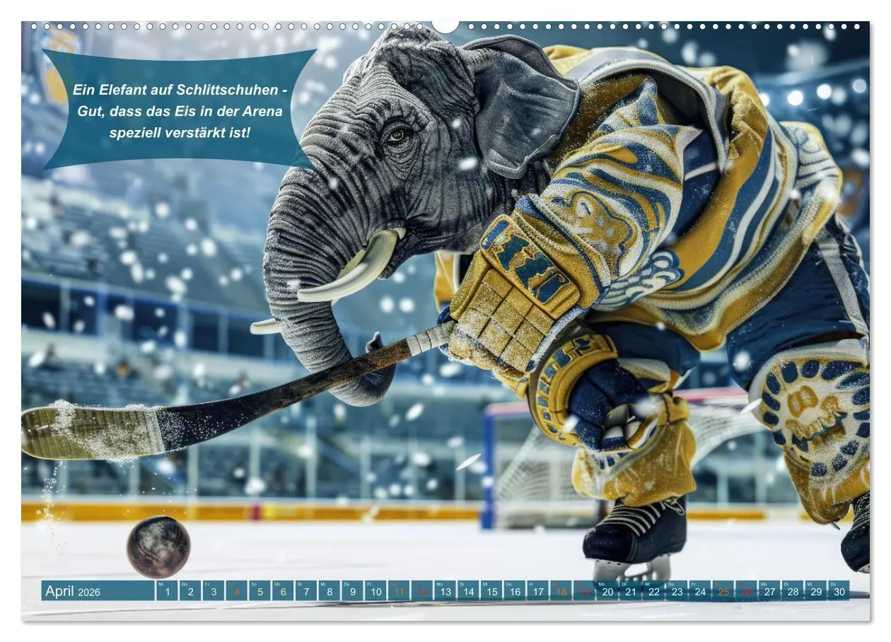 Bild: 9783457382011 | Der tierisch lustige Eishockey Kalender (Wandkalender 2026 DIN A2...