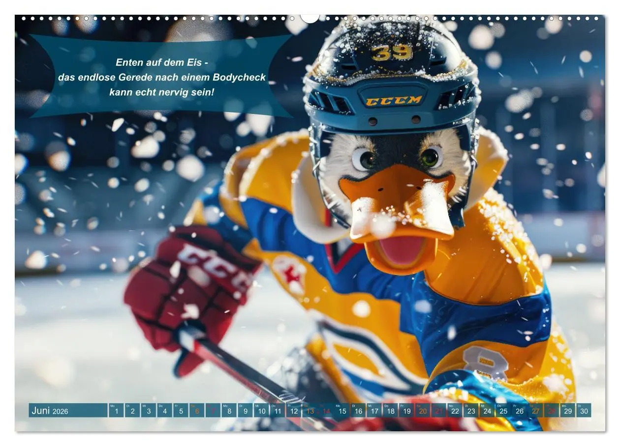 Bild: 9783457382011 | Der tierisch lustige Eishockey Kalender (Wandkalender 2026 DIN A2...