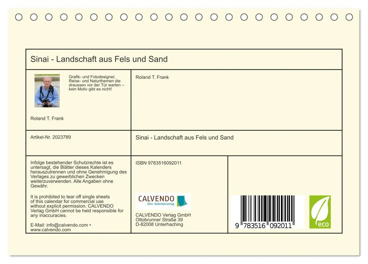 Bild: 9783516092011 | Sinai - Landschaft aus Fels und Sand (Tischkalender 2026 DIN A5...