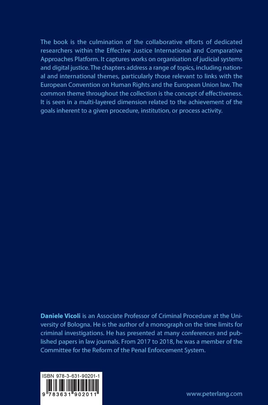 Rückseite: 9783631902011 | Effective Justice. International and Comparative Approaches | Volume 1