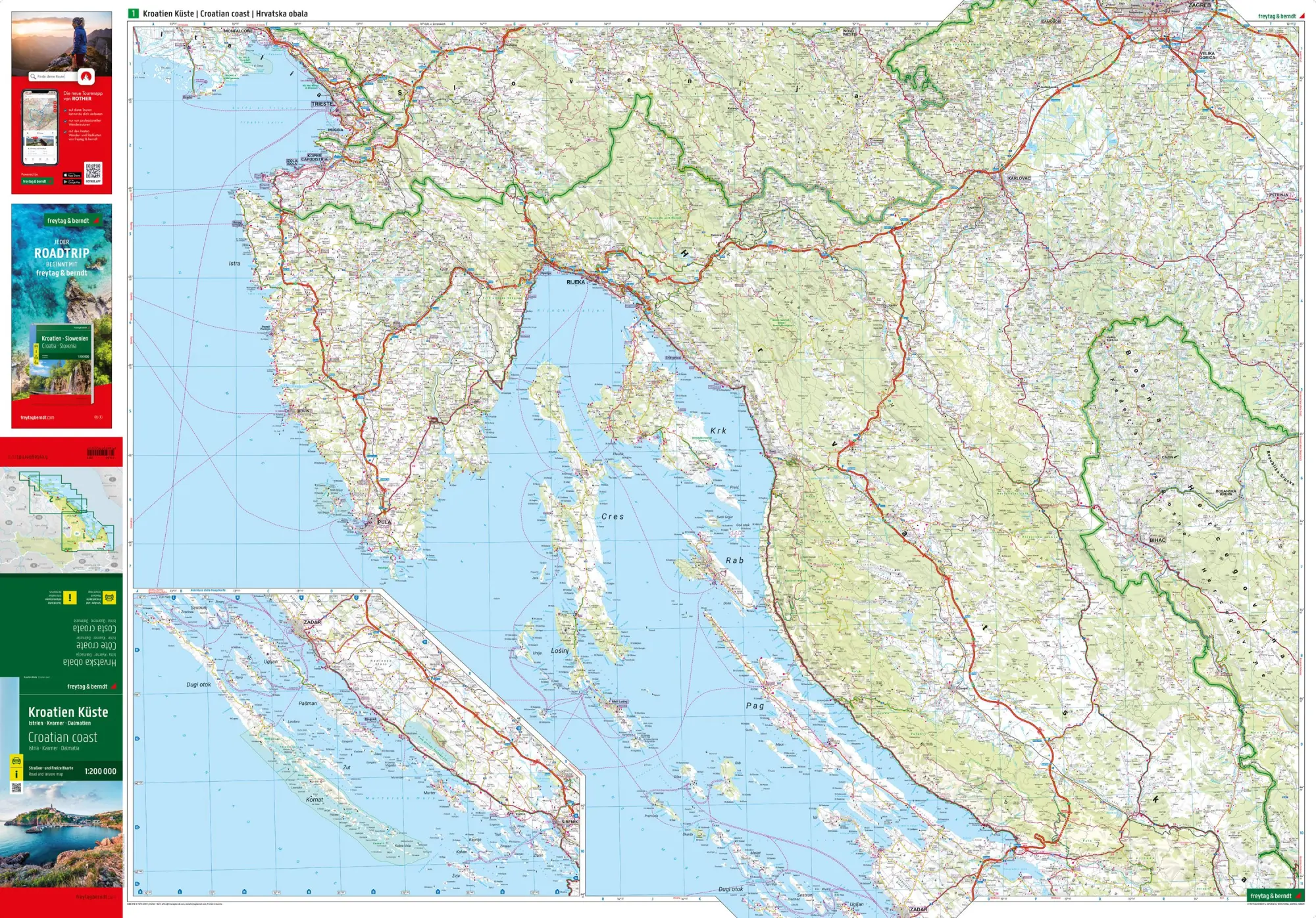 Bild: 9783707922011 | Kroatien Küste, Straßen- und Freizeitkarte 1:200.000, freytag &amp; berndt