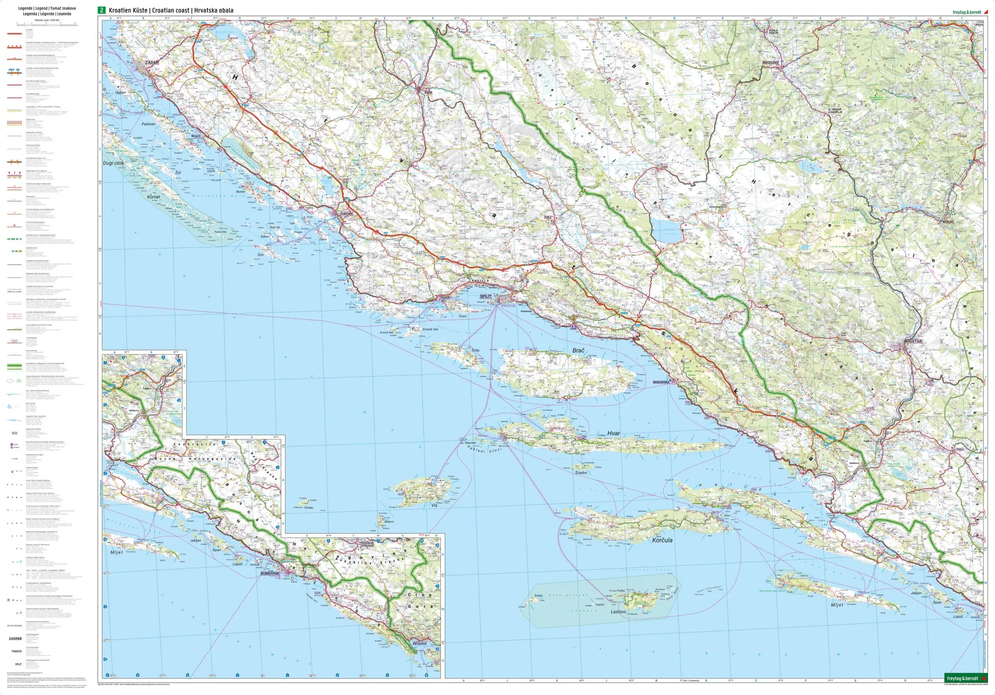 Bild: 9783707922011 | Kroatien Küste, Straßen- und Freizeitkarte 1:200.000, freytag &amp; berndt