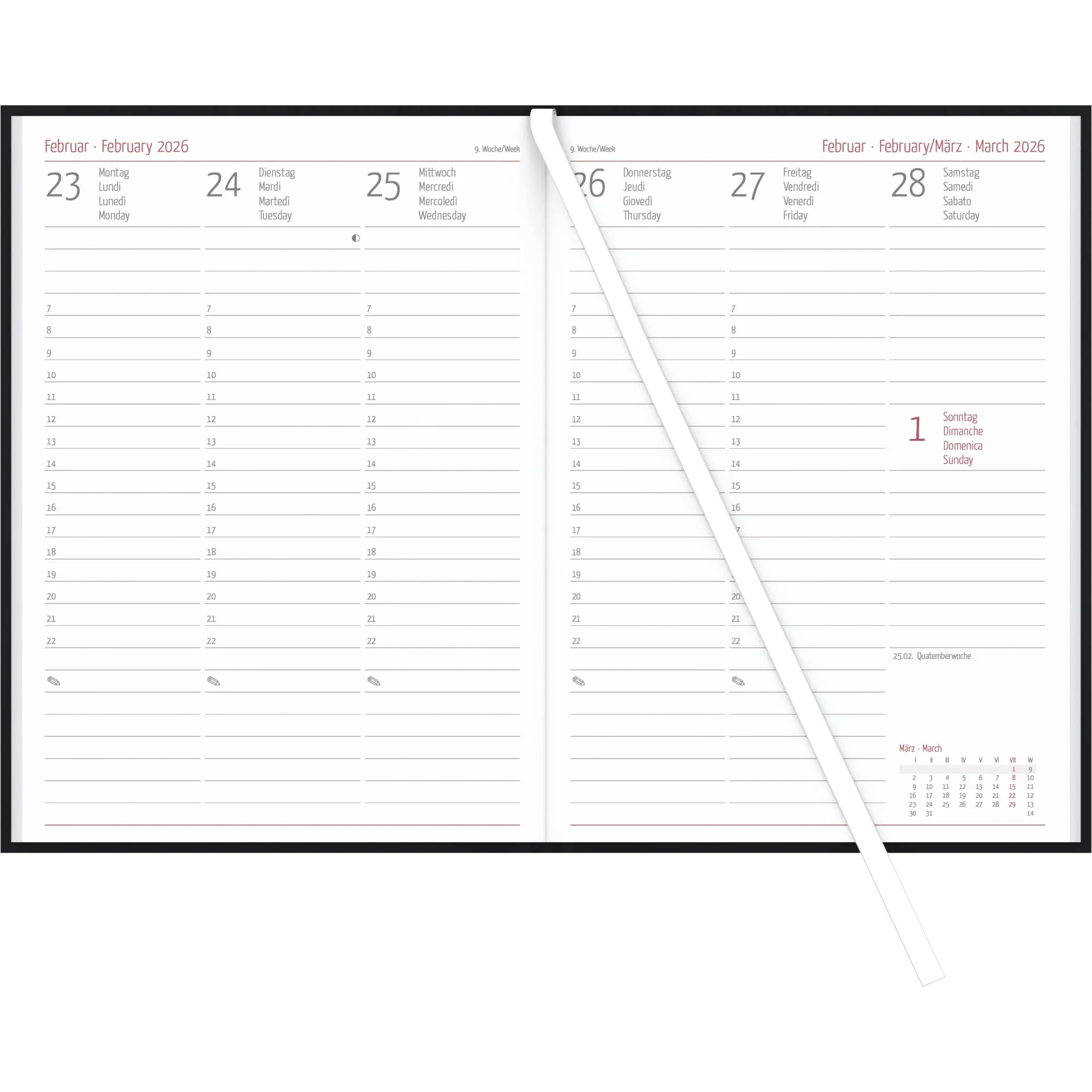 Bild: 4069095002111 | Campustimer Black - A5 Semester-Planer - Studenten-Kalender...