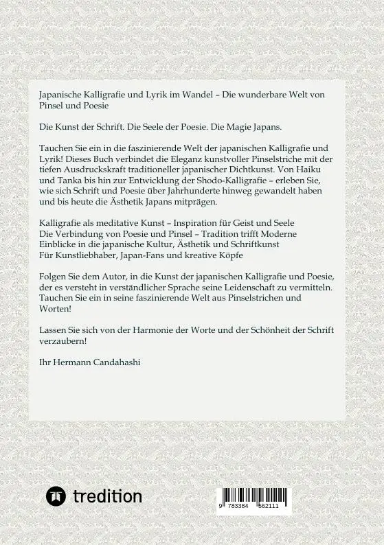 Rückseite: 9783384562111 | Japanische Kalligrafie und Lyrik im Wandel | Hermann Candahashi | Buch