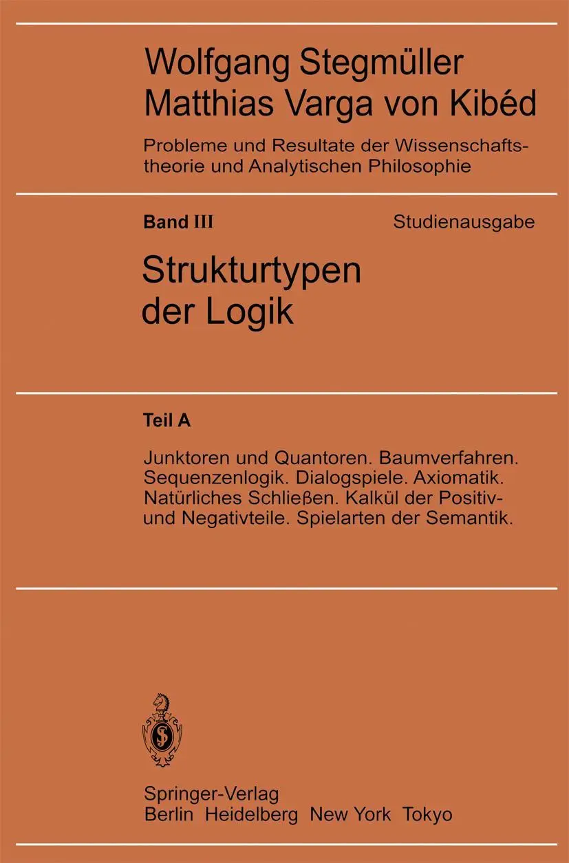 Cover: 9783540122111 | Junktoren und Quantoren. Baumverfahren. Sequenzenlogik....