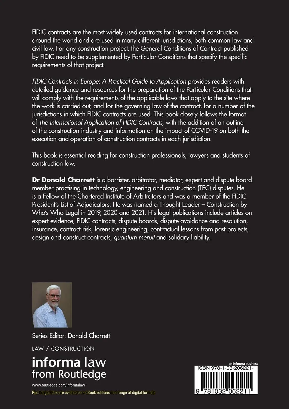 Rückseite: 9781032062211 | FIDIC Contracts in Europe | A Practical Guide to Application | Buch