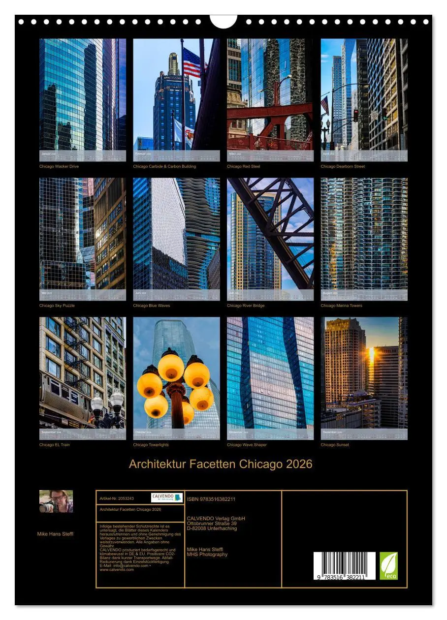 Bild: 9783516382211 | Architektur Facetten Chicago 2026 (Wandkalender 2026 DIN A3 hoch),...