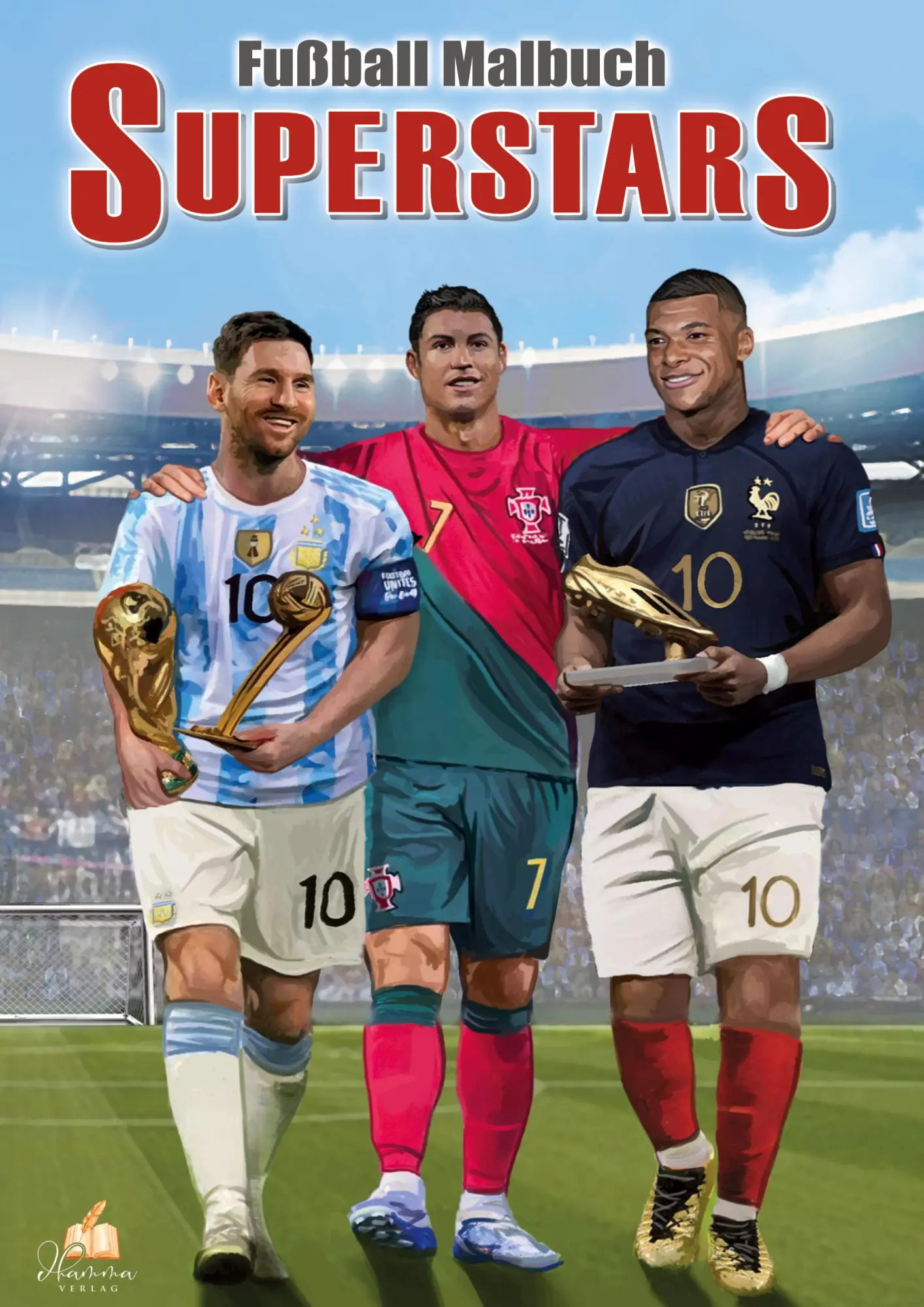Cover: 9783986572211 | Fußball Malbuch Superstars WM 2022 für Kinder ab 6 Jahren mit über...