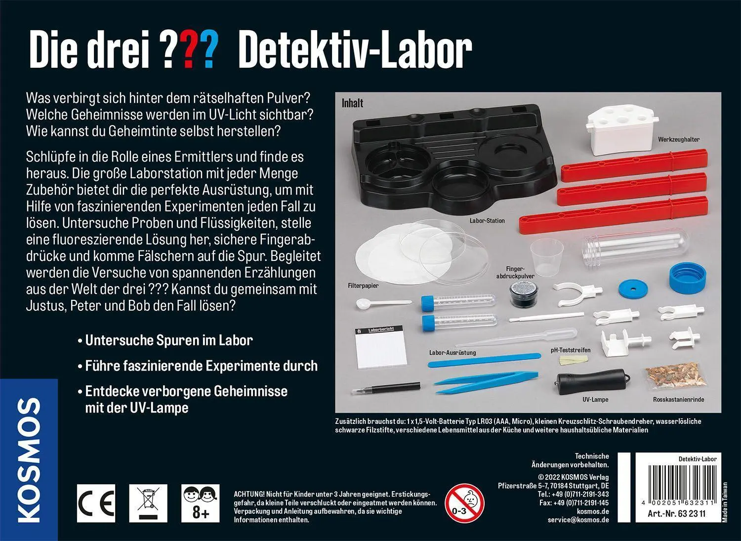 Bild: 4002051632311 | Die drei ??? Detektiv-Labor | Detektiv-Set | Spiel | Brettspiel | 2022