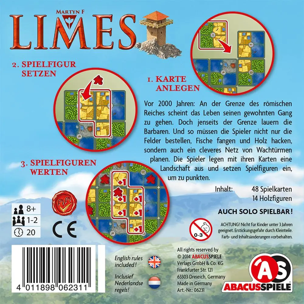 Rückseite: 4011898062311 | Limes | Martyn F | Spiel | 06141 | Deutsch | 2023 | Abacusspiele GmbH