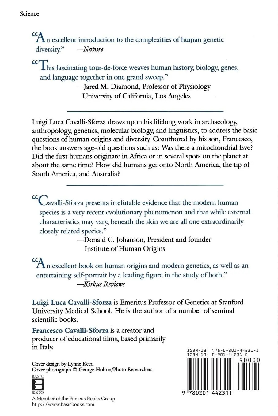 Rückseite: 9780201442311 | The Great Human Diasporas | The History of Diversity and Evolution