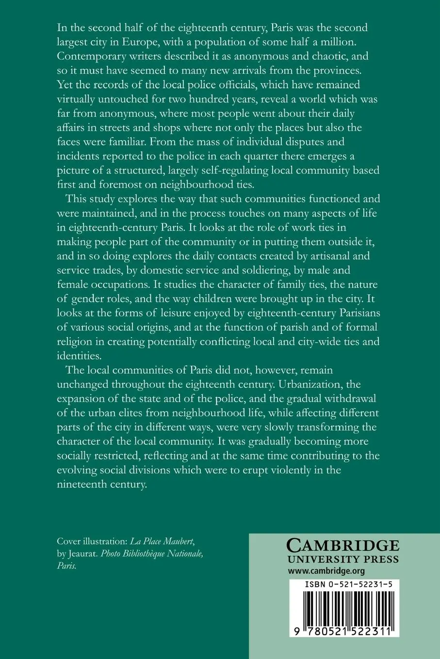 Rückseite: 9780521522311 | Neighbourhood and Community in Paris, 1740 1790 | David Garrioch