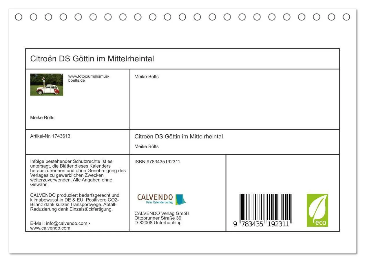 Bild: 9783435192311 | Citroën DS Göttin im Mittelrheintal (Tischkalender 2025 DIN A5...