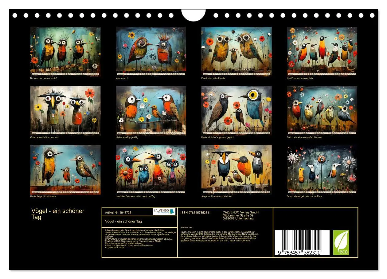 Bild: 9783457352311 | Vögel - ein schöner Tag (Wandkalender 2026 DIN A4 quer), CALVENDO...