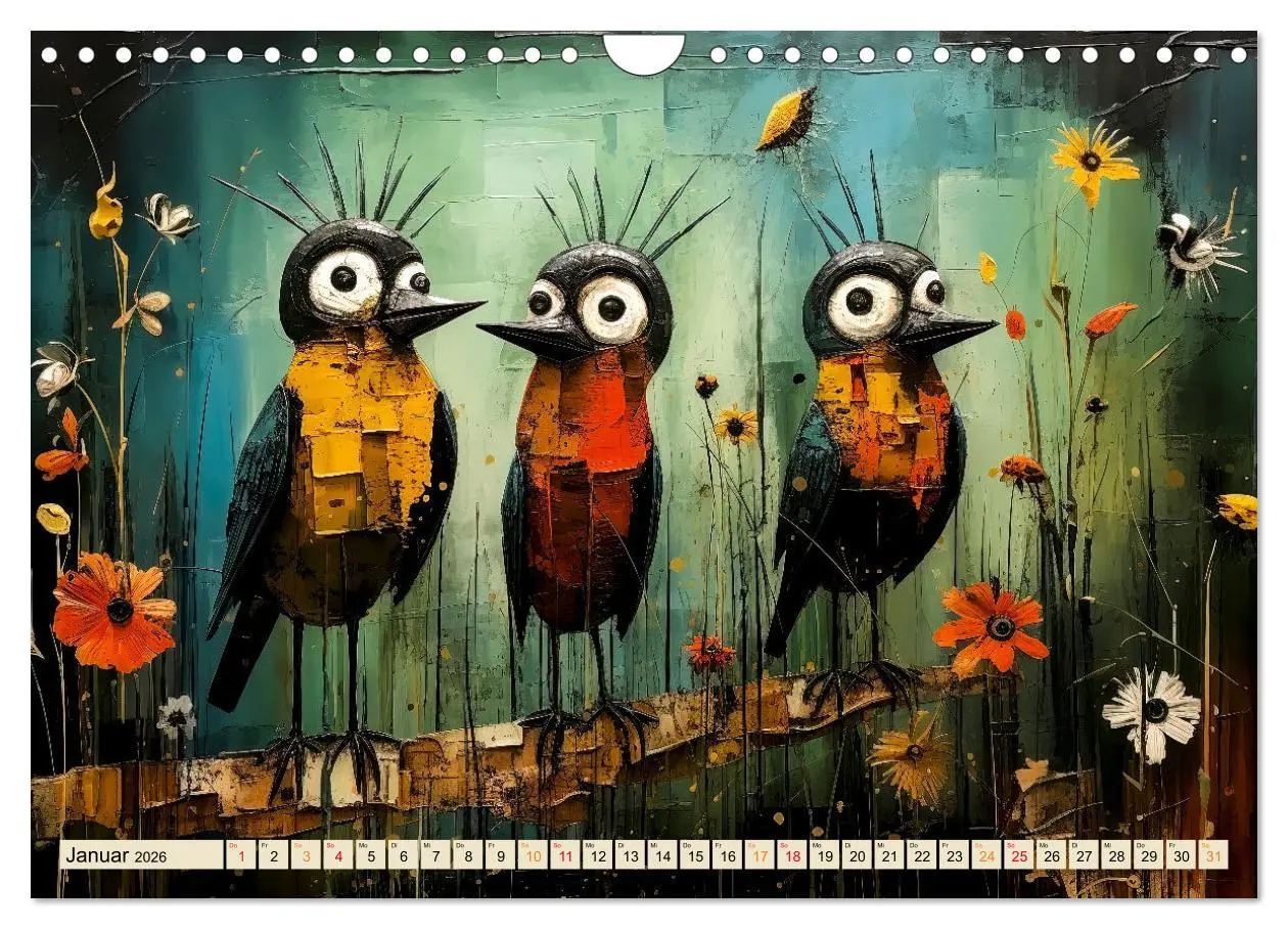 Bild: 9783457352311 | Vögel - ein schöner Tag (Wandkalender 2026 DIN A4 quer), CALVENDO...