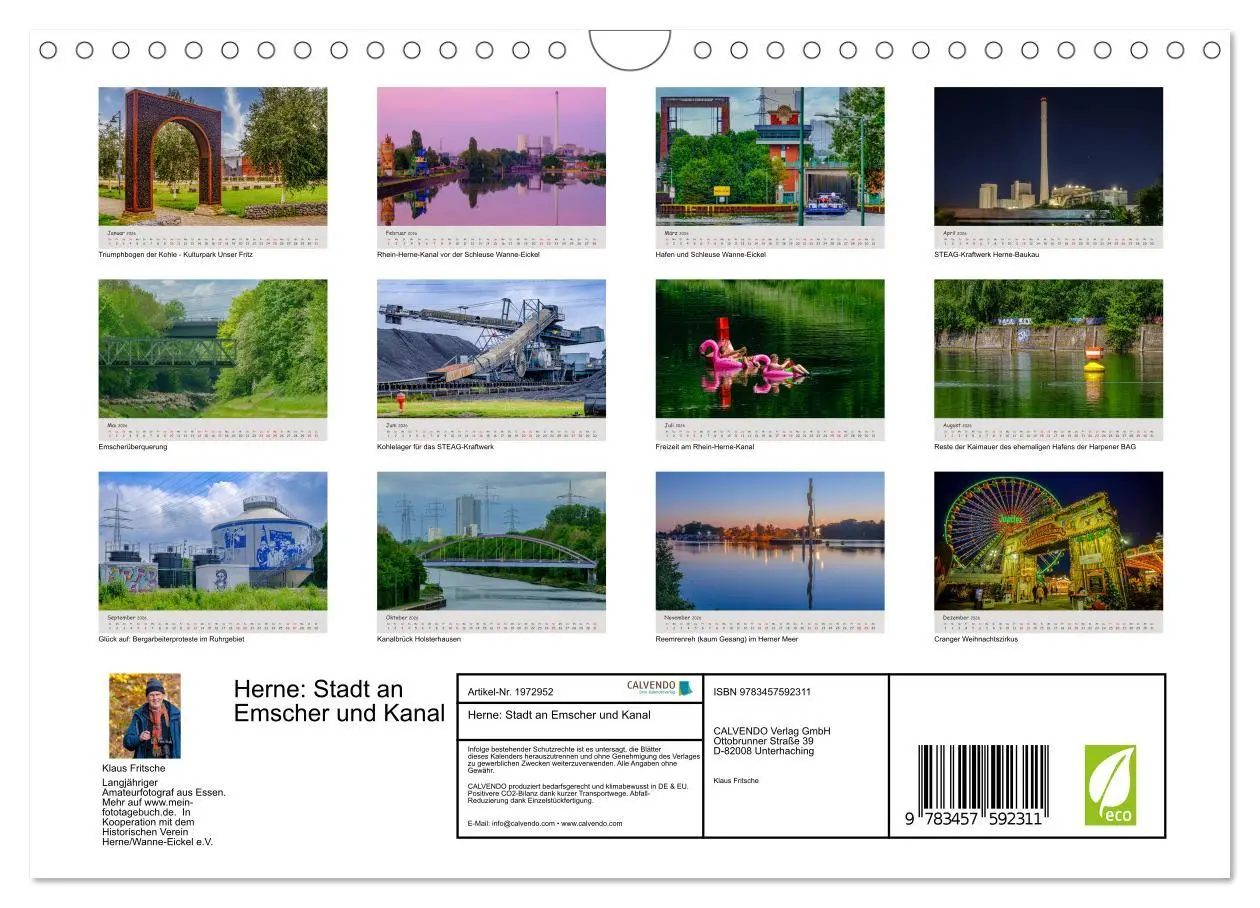 Bild: 9783457592311 | Herne: Stadt an Emscher und Kanal (Wandkalender 2026 DIN A4 quer),...