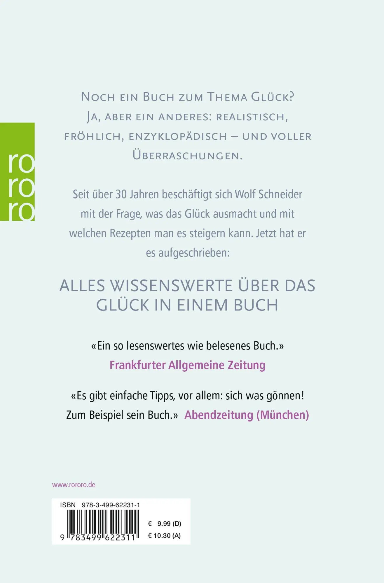 Rückseite: 9783499622311 | Glück! | Eine etwas andere Gebrauchsanweisung | Wolf Schneider | Buch