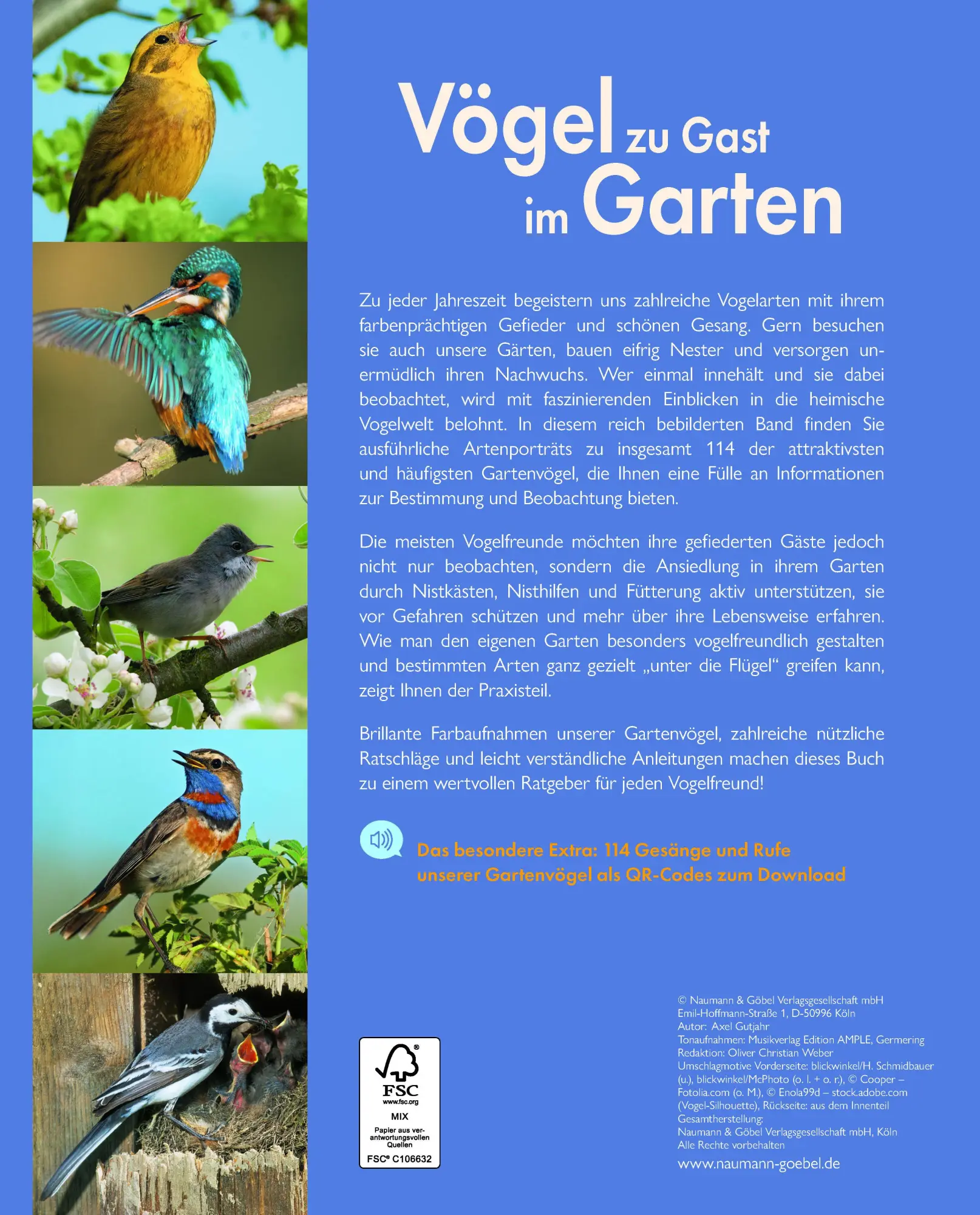 Rückseite: 9783625192411 | Vögel zu Gast im Garten - Beobachten, bestimmen, schützen. | Gutjahr