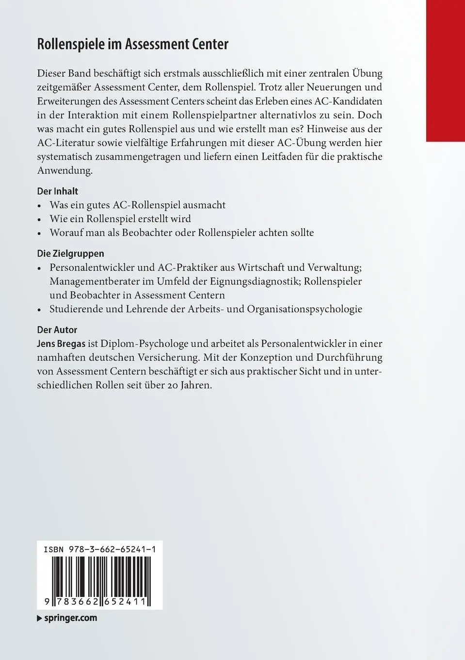 Rückseite: 9783662652411 | Rollenspiele im Assessment Center | Jens Bregas | Taschenbuch | x