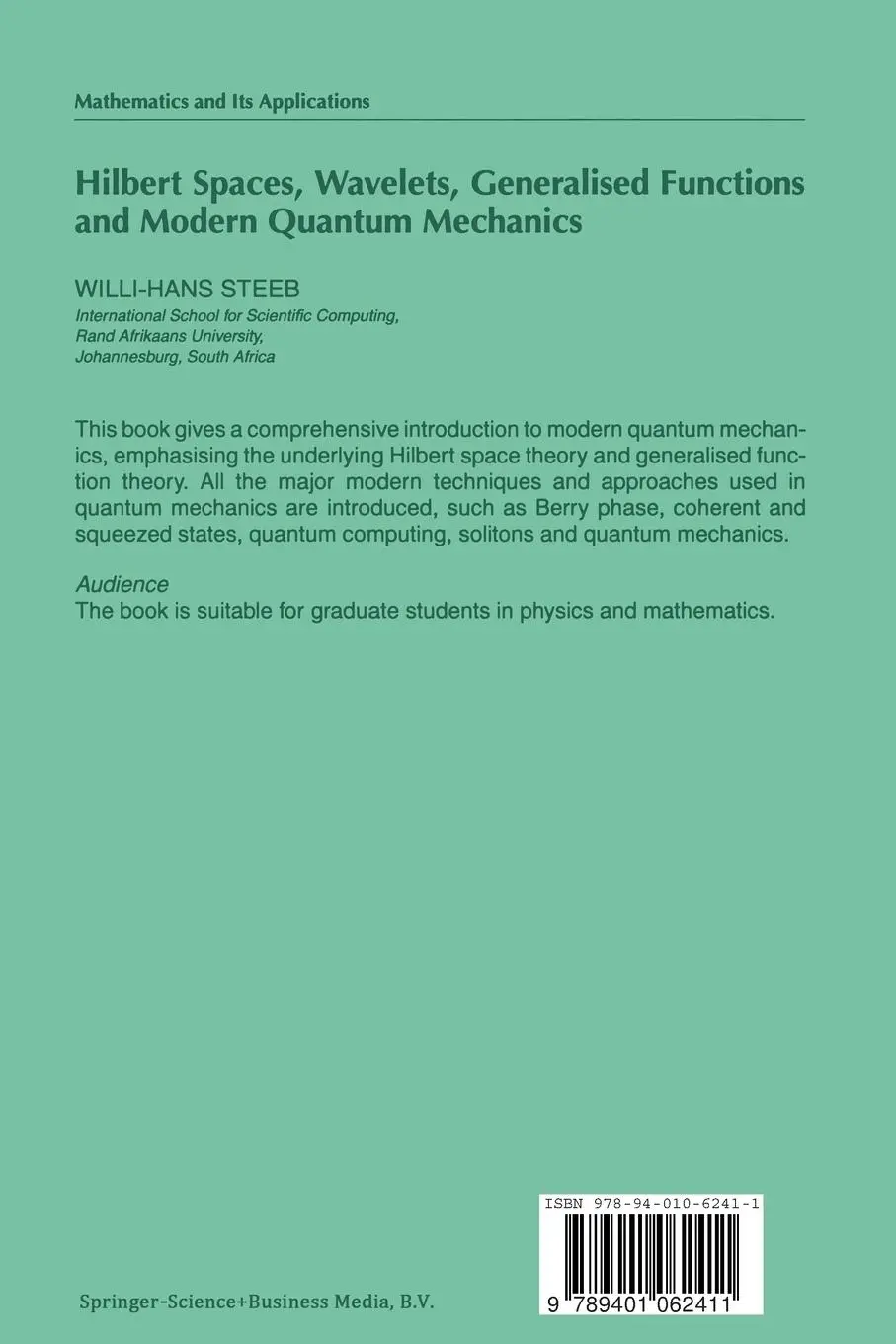 Rückseite: 9789401062411 | Hilbert Spaces, Wavelets, Generalised Functions and Modern Quantum...