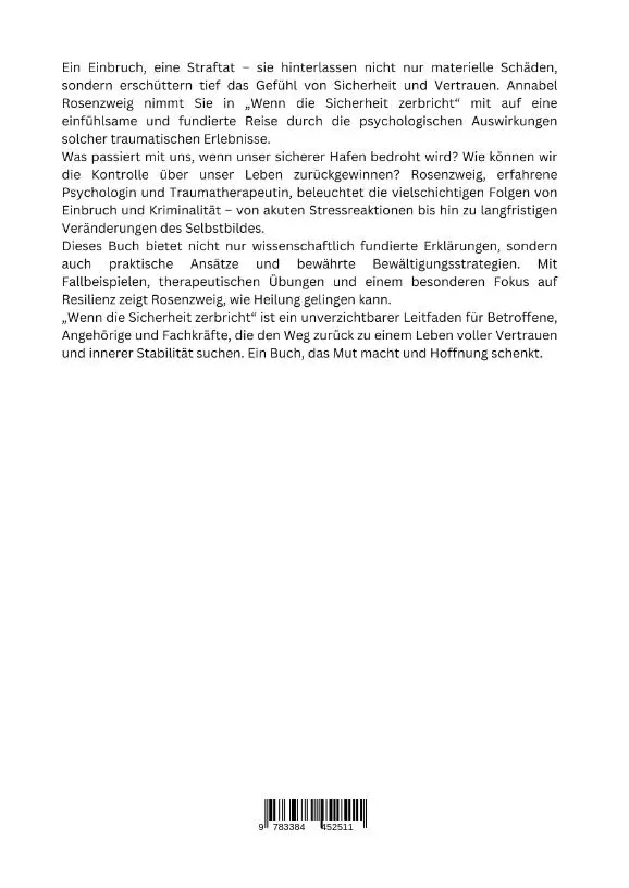 Rückseite: 9783384452511 | Wenn die Sicherheit zerbricht | Annabel Rosenzweig | Buch | 268 S.
