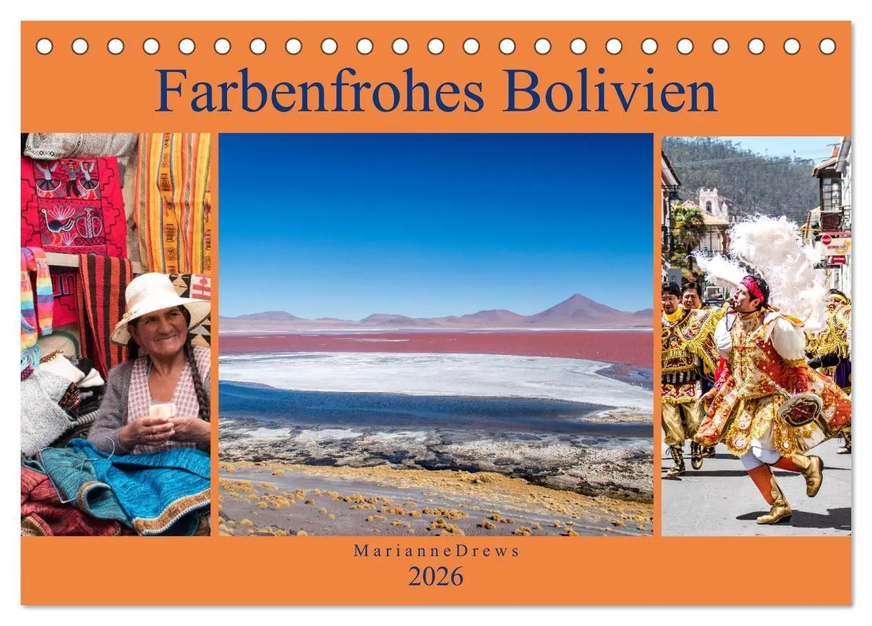 Cover: 9783457882511 | Farbenfrohes Bolivien (Tischkalender 2026 DIN A5 quer), CALVENDO...