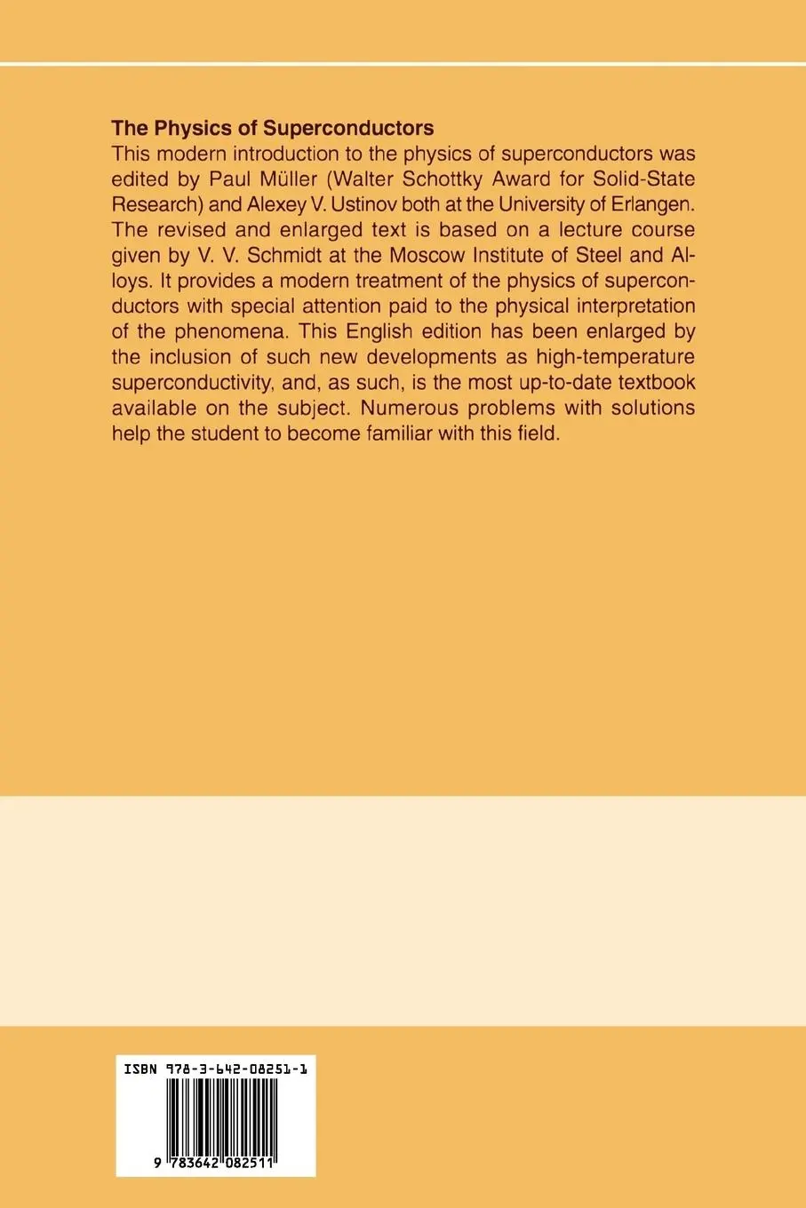 Rückseite: 9783642082511 | The Physics of Superconductors | V. V. Schmidt | Taschenbuch | xii