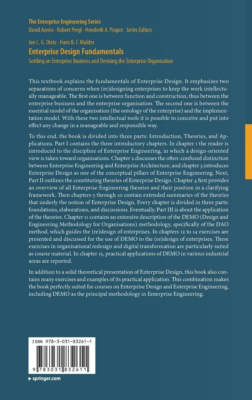 Rückseite: 9783031832611 | Enterprise Design Fundamentals | Hans B. F. Mulder (u. a.) | Buch