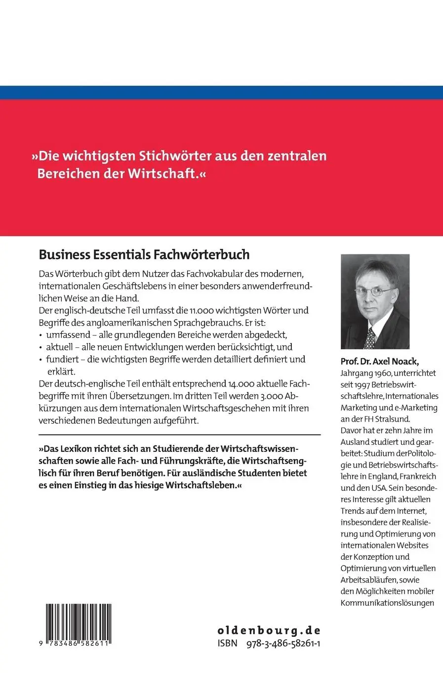 Rückseite: 9783486582611 | Business Essentials: Fachwörterbuch Deutsch-Englisch Englisch-Deutsch