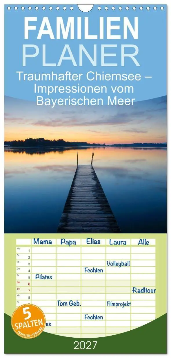 Cover: 9783594322611 | Familienplaner 2027 - Traumhafter Chiemsee - Impressionen vom...