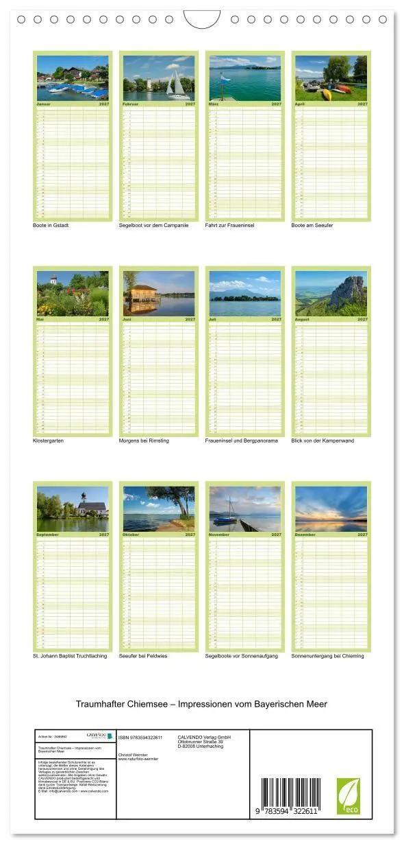 Bild: 9783594322611 | Familienplaner 2027 - Traumhafter Chiemsee - Impressionen vom...