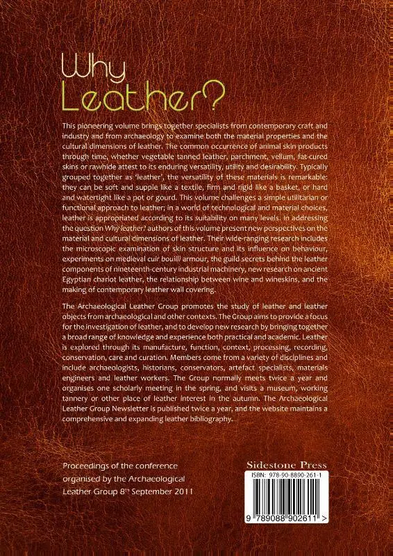 Rückseite: 9789088902611 | Why Leather? | Susanna Harris (u. a.) | Taschenbuch | 140 S. | 2014