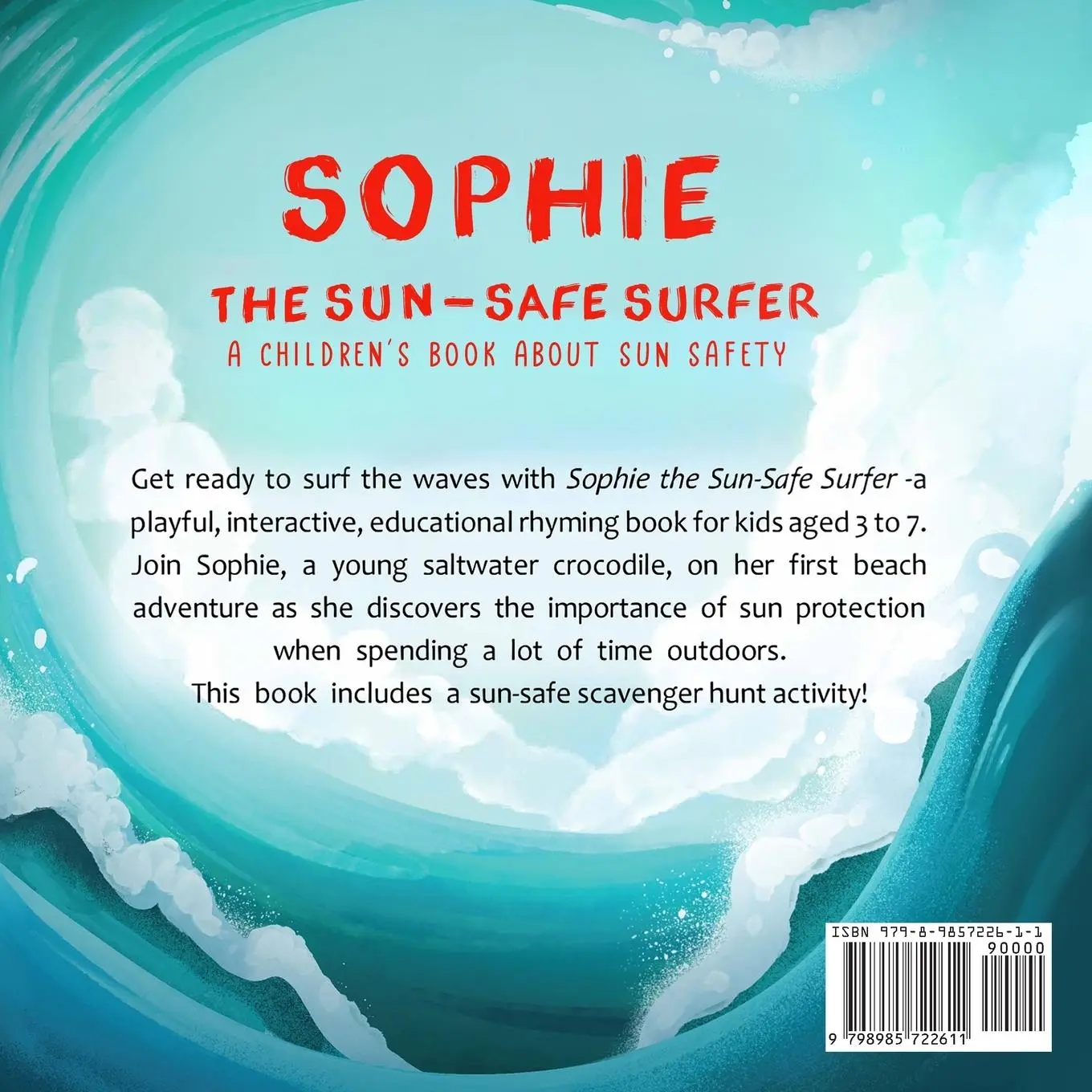 Rückseite: 9798985722611 | Sophie The Sun-Safe Surfer | F. E Frater | Taschenbuch | Englisch