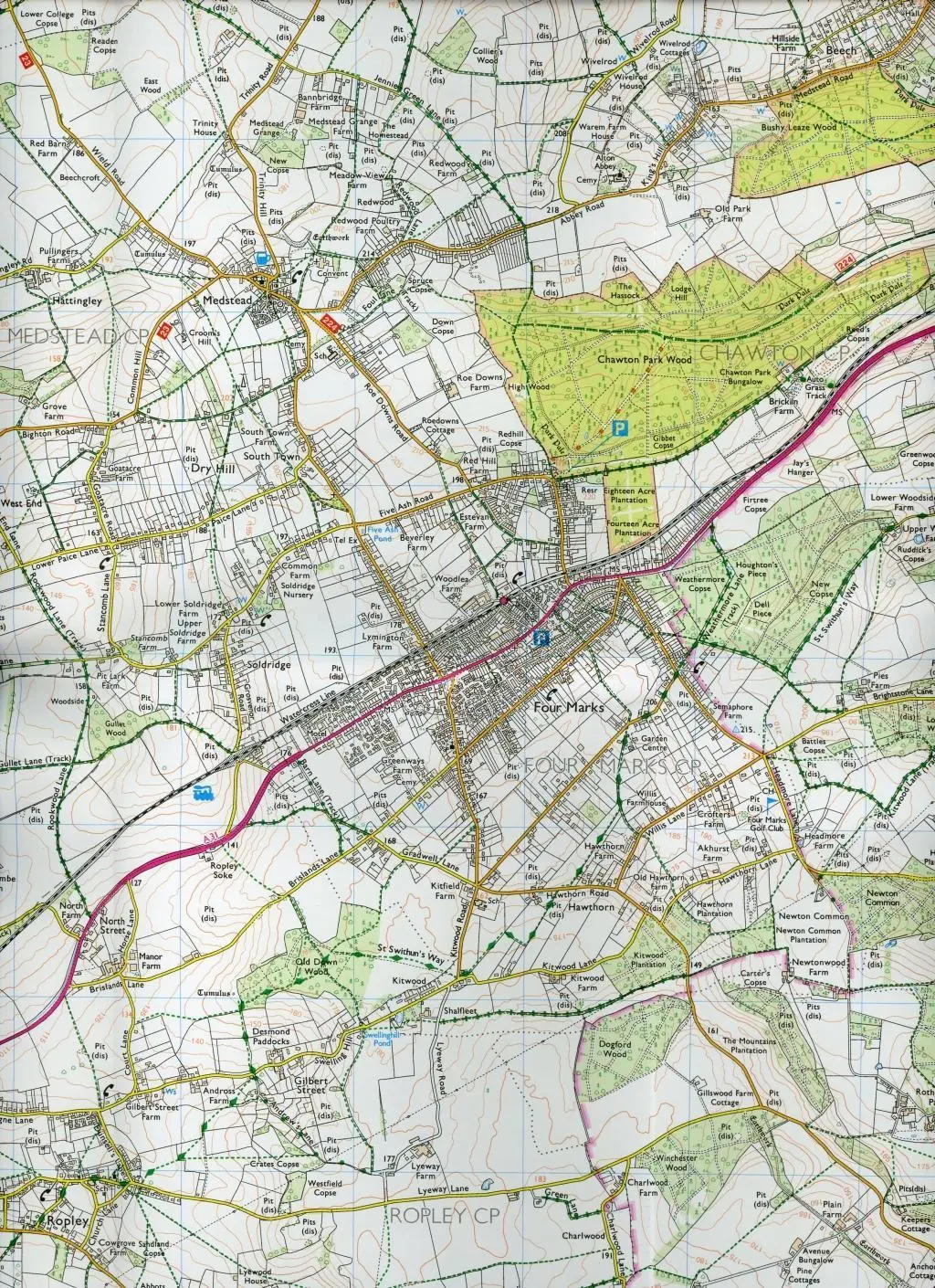 Bild: 9780319242711 | Winchester, New Alresford &amp; East Meon | Ordnance Survey | (Land-)Karte