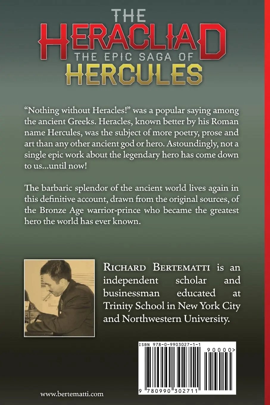 Rückseite: 9780990302711 | The Heracliad | The Epic Saga of Hercules | Richard Bertematti | Buch