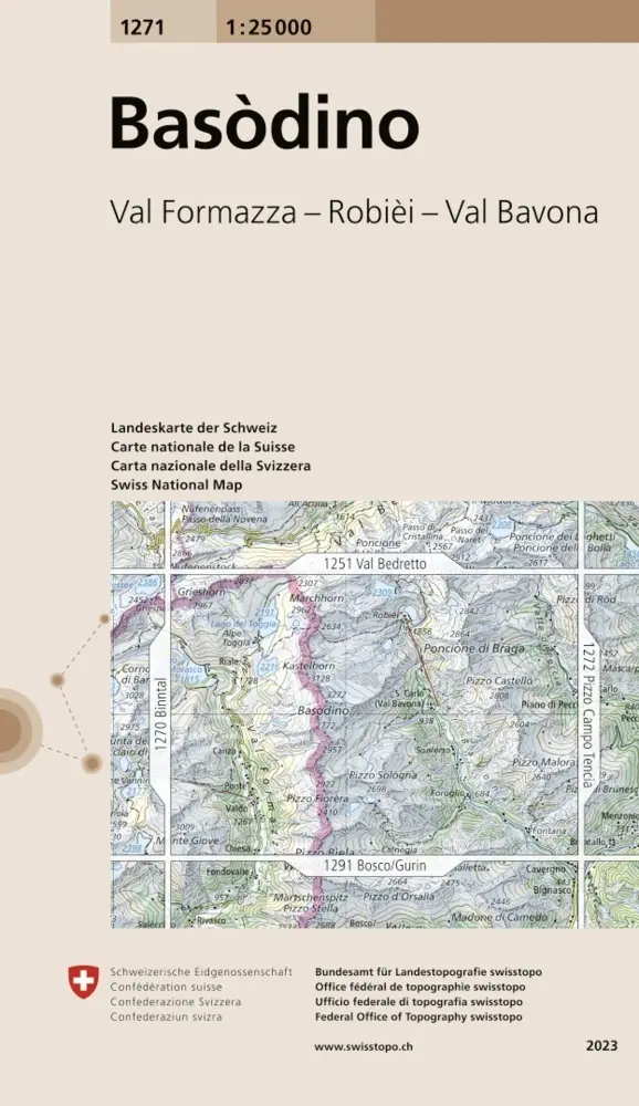 Cover: 9783302012711 | Swisstopo 1 : 25 000 Basòdino | Val Formazza - Robièi - Val Bavona