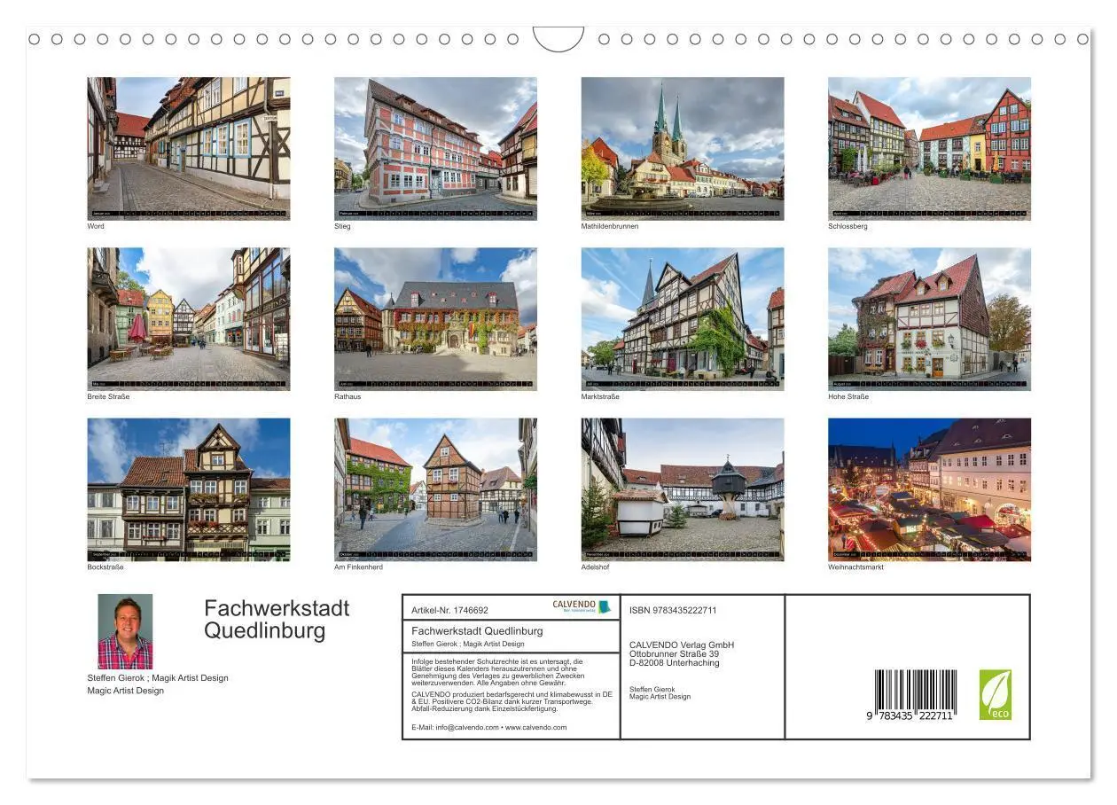 Bild: 9783435222711 | Fachwerkstadt Quedlinburg (Wandkalender 2025 DIN A3 quer), CALVENDO...