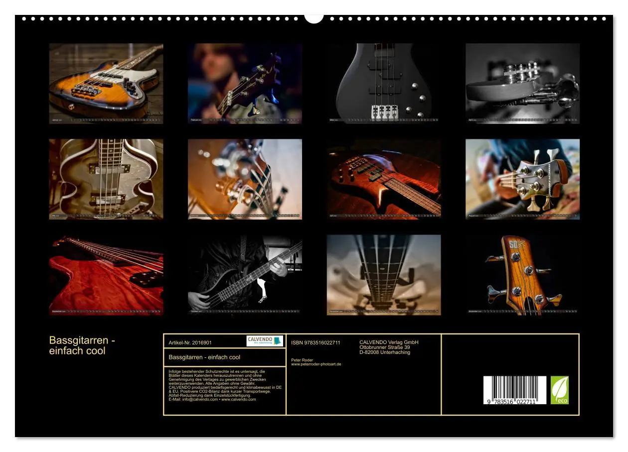 Bild: 9783516022711 | Bassgitarren - einfach cool (hochwertiger Premium Wandkalender 2026...