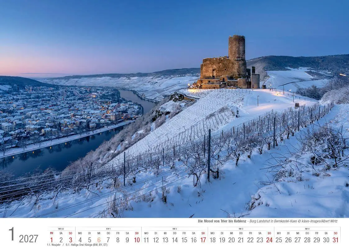 Bild: 9783965352711 | Mosel von Trier bis Koblenz 2027 Bildkalender A4 quer, spiralgebunden