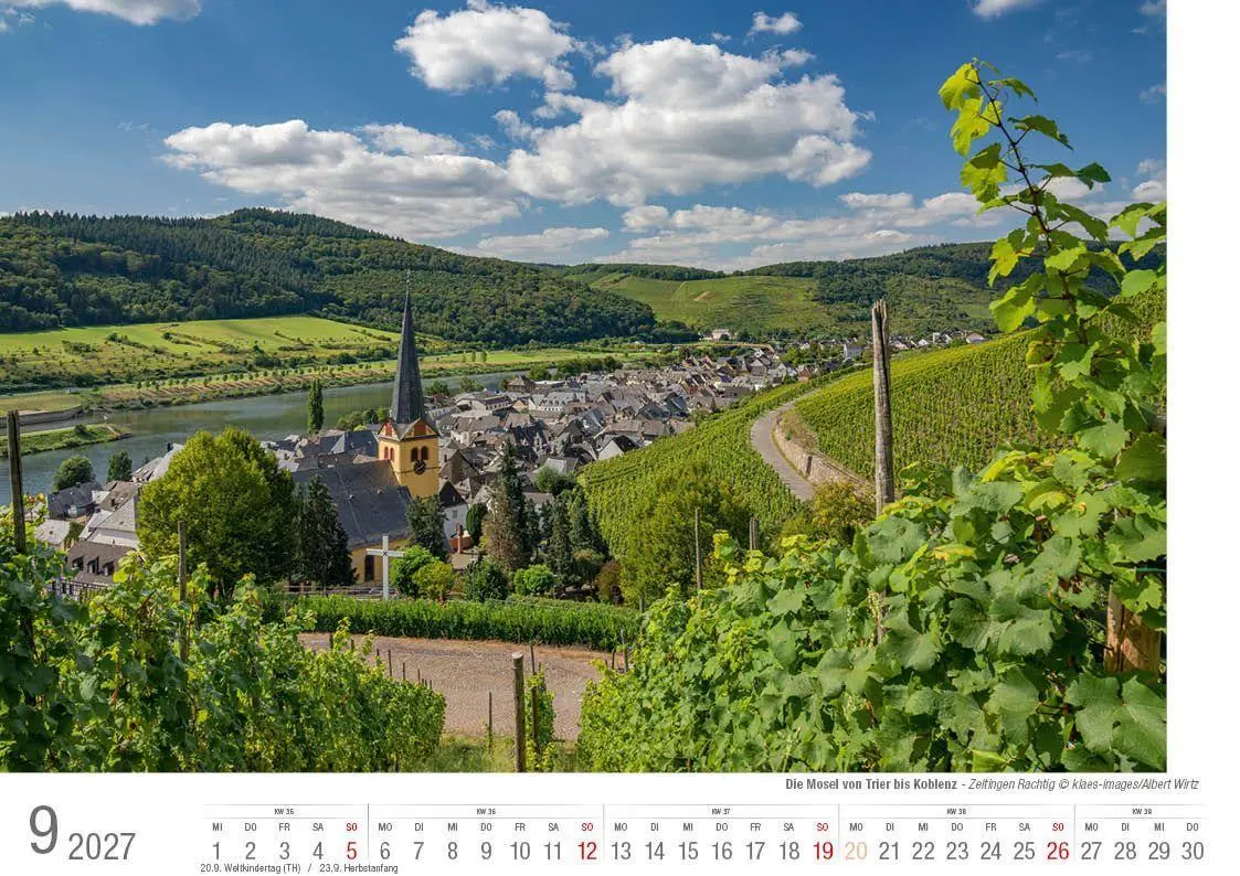 Bild: 9783965352711 | Mosel von Trier bis Koblenz 2027 Bildkalender A4 quer, spiralgebunden