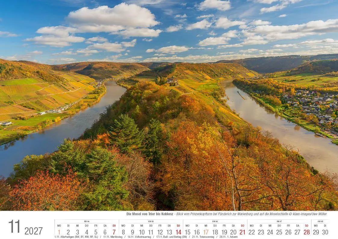 Bild: 9783965352711 | Mosel von Trier bis Koblenz 2027 Bildkalender A4 quer, spiralgebunden