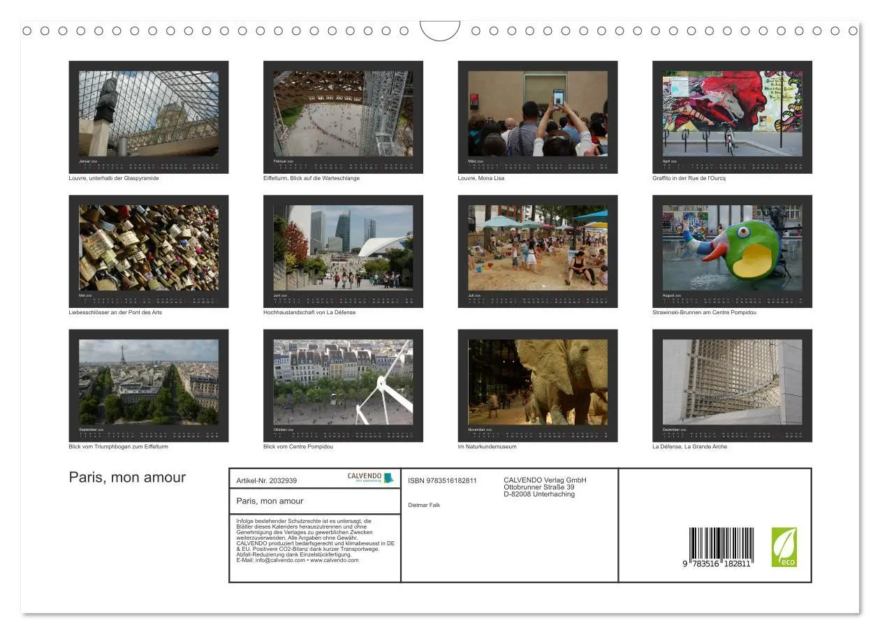 Bild: 9783516182811 | Paris, mon amour (Wandkalender 2026 DIN A3 quer), CALVENDO...