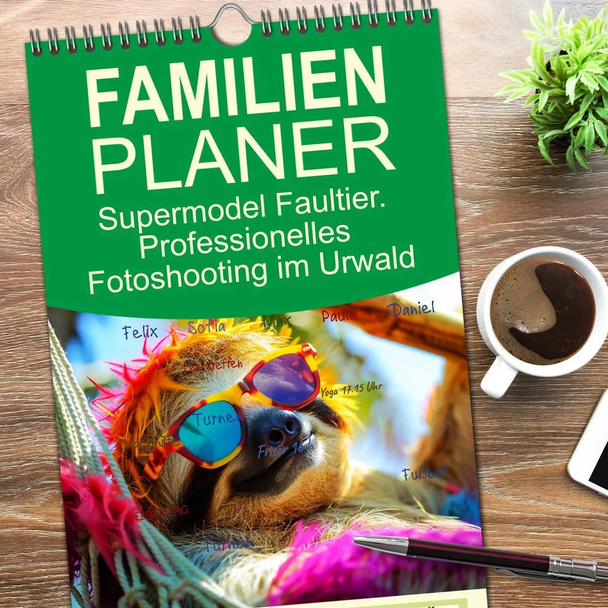 Bild: 9783516492811 | Familienplaner 2026 - Supermodel Faultier. Professionelles...