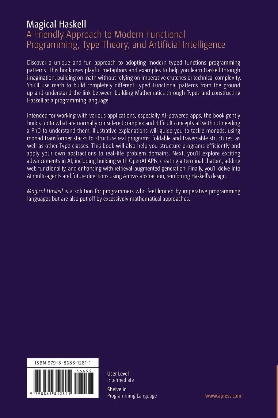 Rückseite: 9798868812811 | Magical Haskell | Anton Antich | Taschenbuch | xxvii | Englisch | 2025