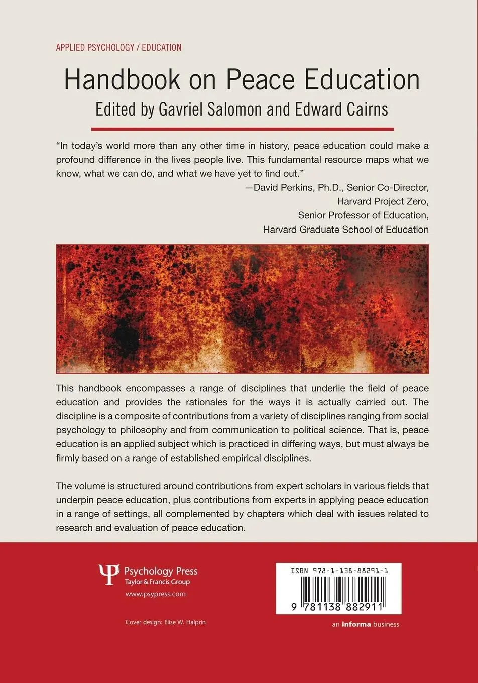 Rückseite: 9781138882911 | Handbook on Peace Education | Gavriel Salomon (u. a.) | Taschenbuch