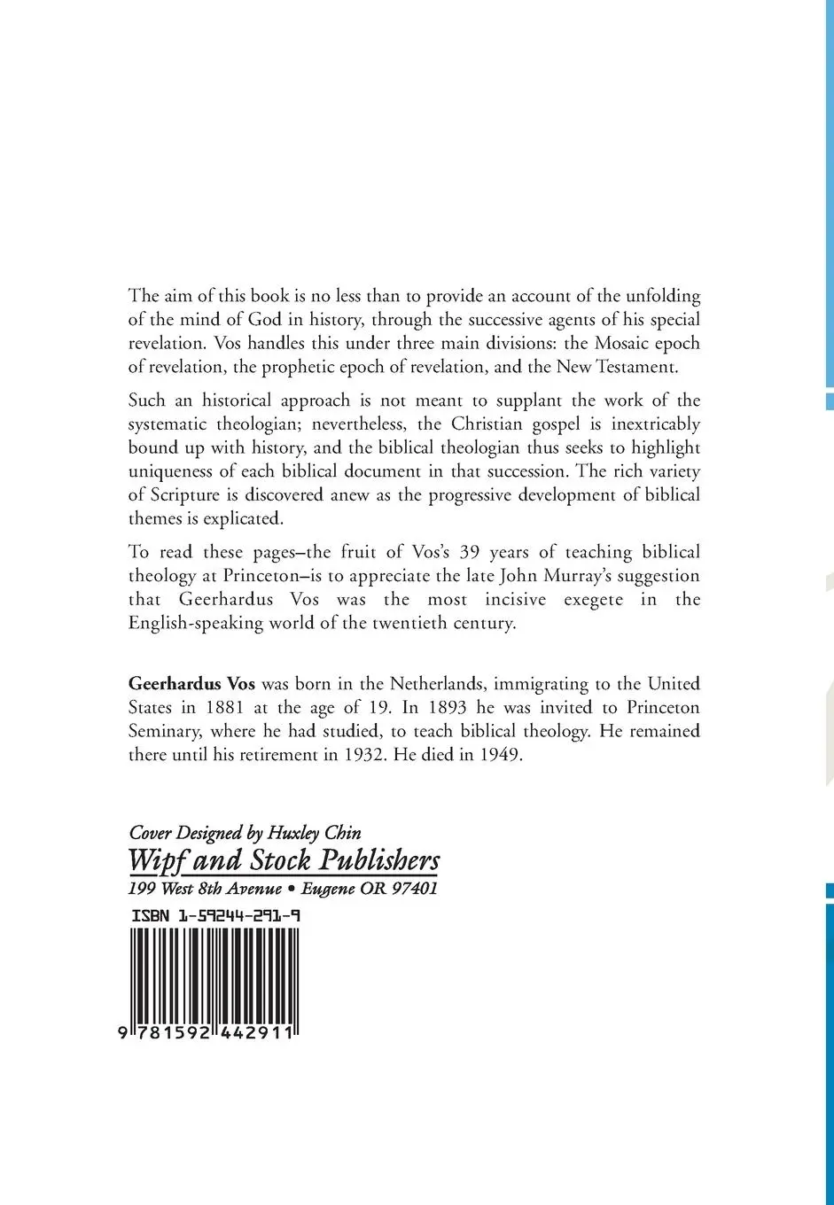 Rückseite: 9781592442911 | Biblical Theology | Old and New Testaments | Geerhardus Vos | Buch