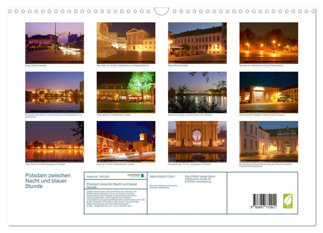 Bild: 9783457772911 | Potsdam zwischen Nacht und blauer Stunde (Wandkalender 2026 DIN A3...